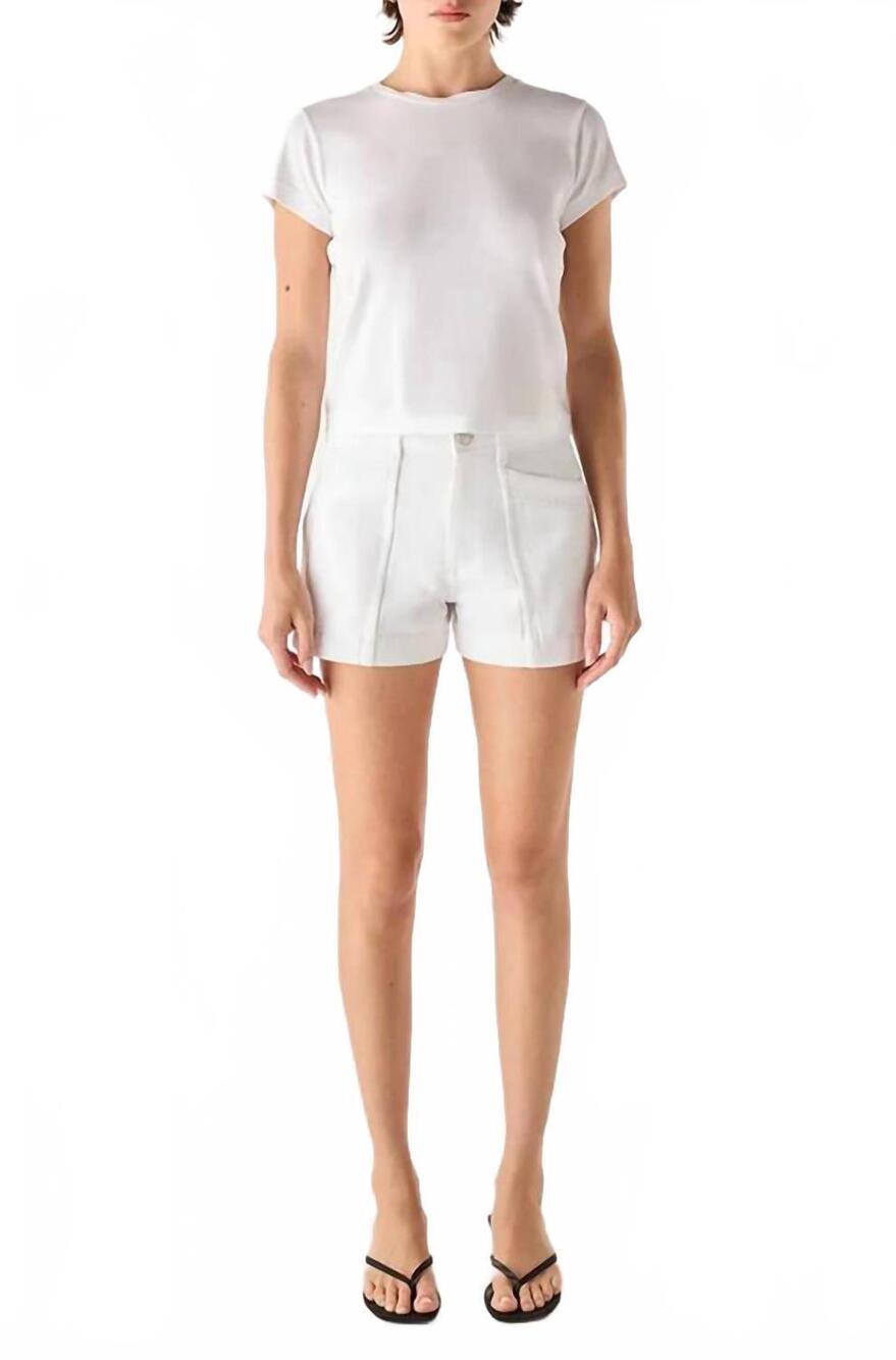 NEW AMO rebecca denim short in white